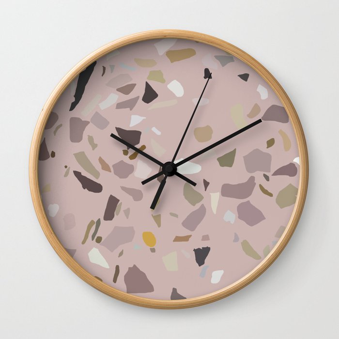 Pink Terrazzo Marble Wall Clock