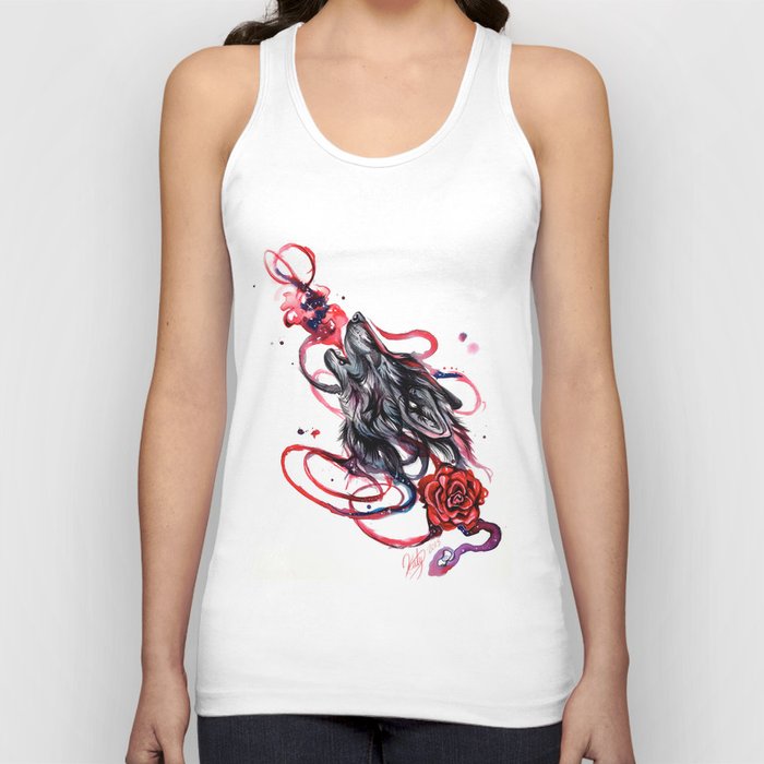 Howling Wolf and Rose Tank Top