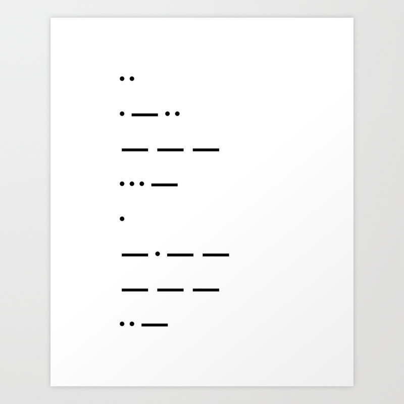 I love you Morse Code Art Print by Jess_krz | Society6