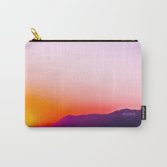 Hollywood sign with summer sunset sky Carry-All Pouch