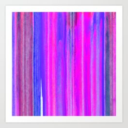 Magenta and Purple Paint Smear Stripes Art Print