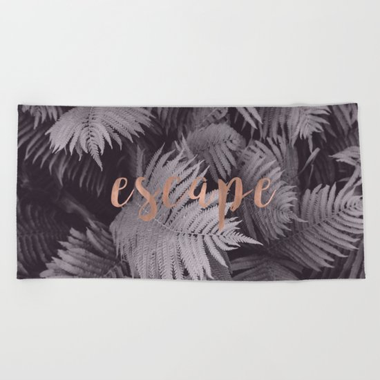 Rose gold escape to nature Beach Towel