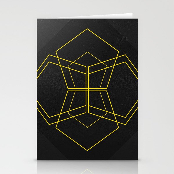 Geometric - Black/Yellow Stationery Cards
