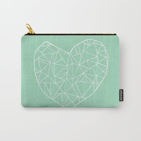 Abstract Heart Mint Carry-All Pouch
