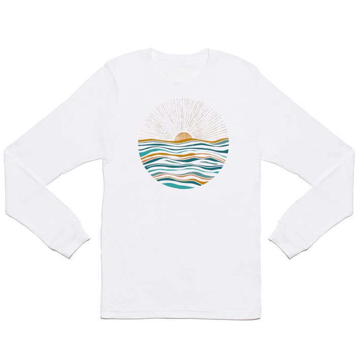 The Sun and The Sea - Gold and Teal Long Sleeve T Shirt