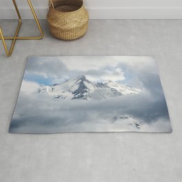 Eiger Mountain in Clouds Rug