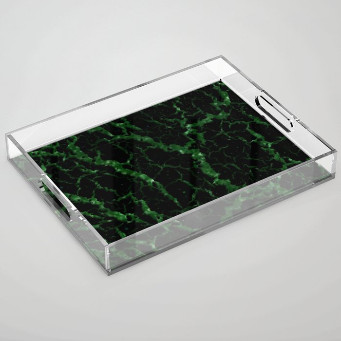 Cracked Space Lava - Glitter Green Acrylic Tray
