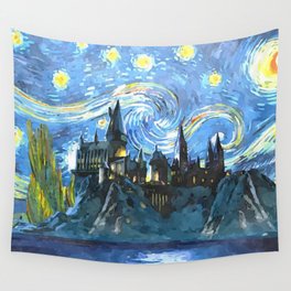 Starry Night in H magic castle Wall Tapestry