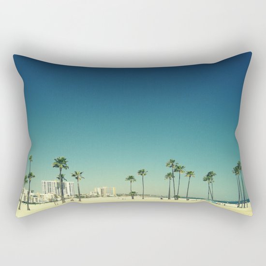 Summer Beach Blue Rectangular Pillow