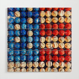 Baseball American Flag - For Baseball Lovers Wood Wall Art