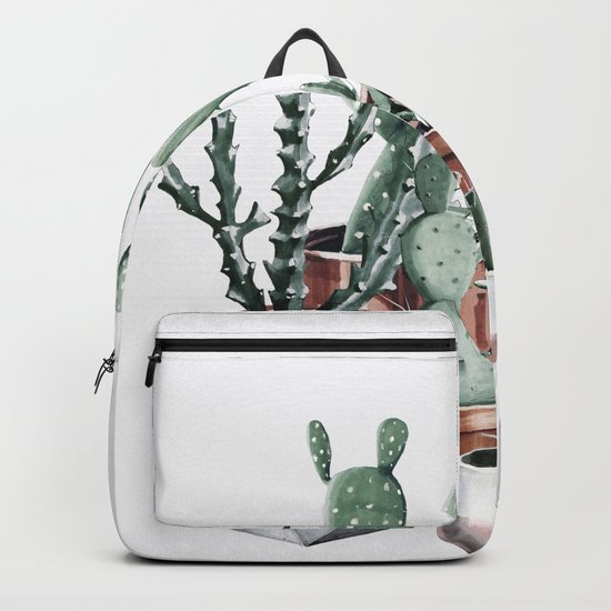 Potted Cacti + Succulents Rose Gold Backpack