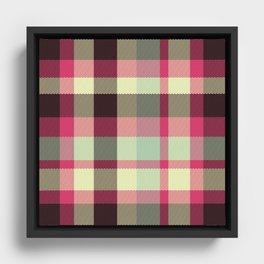 Strawberry Coffee Plaid 1 Framed Canvas