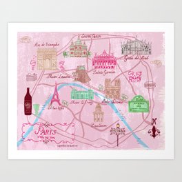 Paris City Map Art Print