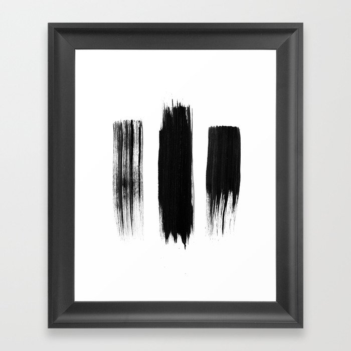 Black lines Framed Art Print