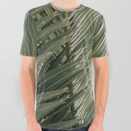 Tropical Palm Leaves All Over Graphic Tee