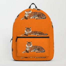 Orange Football Tiger Backpack