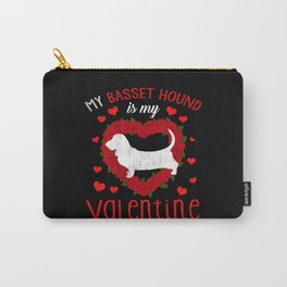 Dog Animal Hearts Day Basset My Valentines Day Carry-All Pouch