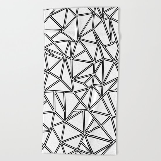 Abstract New Black on White Beach Towel