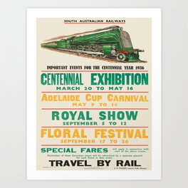 Vintage poster - South Australia Railways Art Print