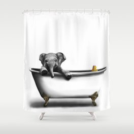 Elephant in Bath Shower Curtain