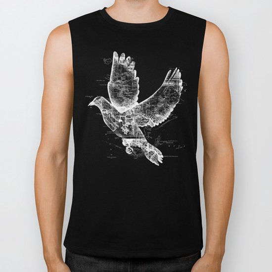 Wanderlust White Biker Tank