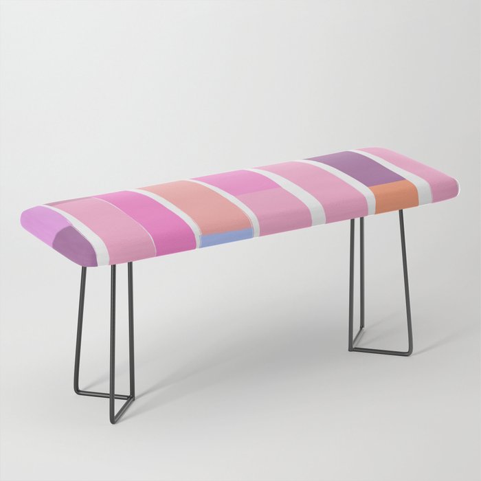 Limeao - Colorful Abstract Decorative Summer Design Pattern in Pink Bench