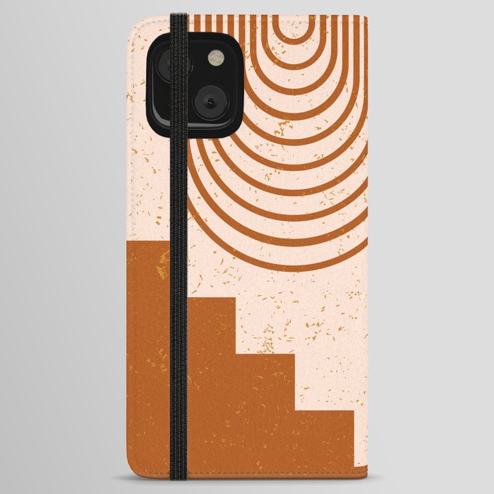 Mid Century Modern Abstract - Botanical Steps and Arches iPhone Wallet Case