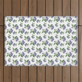 Watercolour blueberry pattern #s1 Outdoor Rug