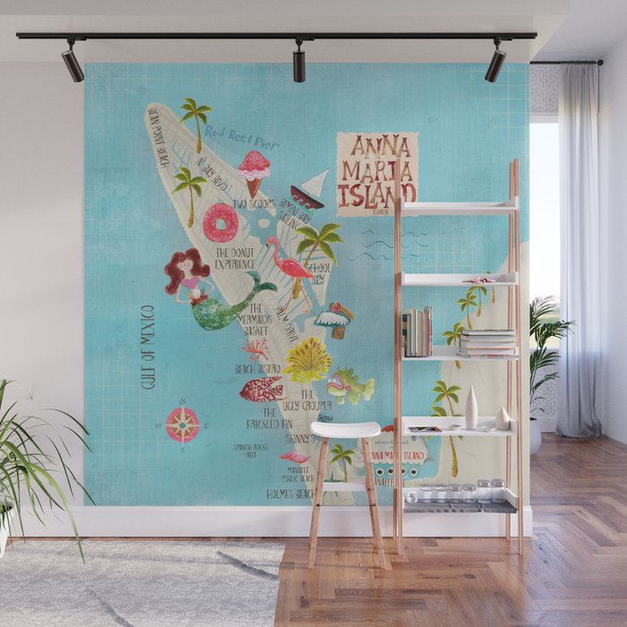 Anna Maria Island Map Wall Mural