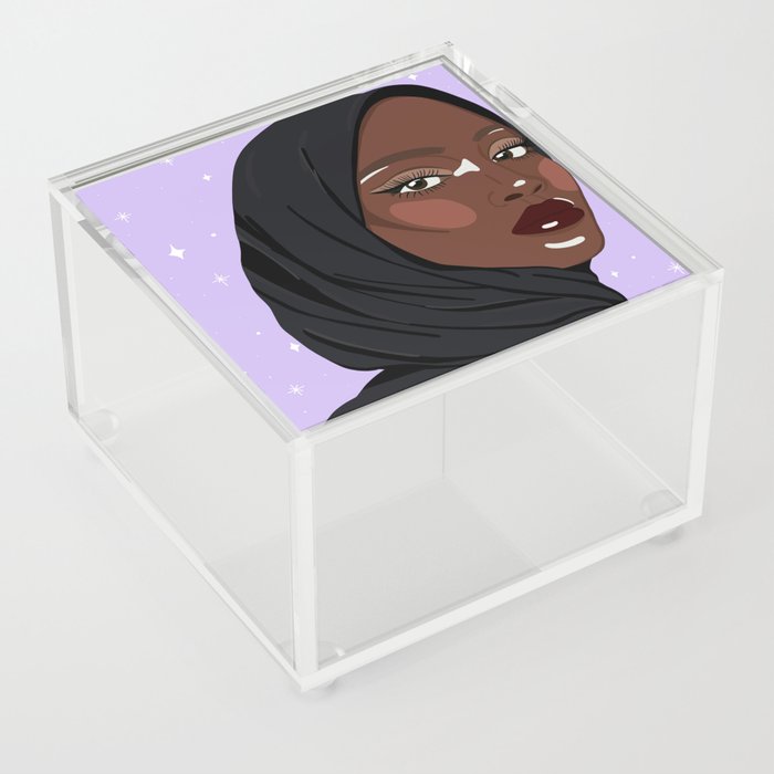 Muslim Girl Illustration Acrylic Box