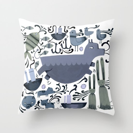 Story of the Rabbit Throw Pillow