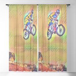 Bicycle Race Sheer Curtain