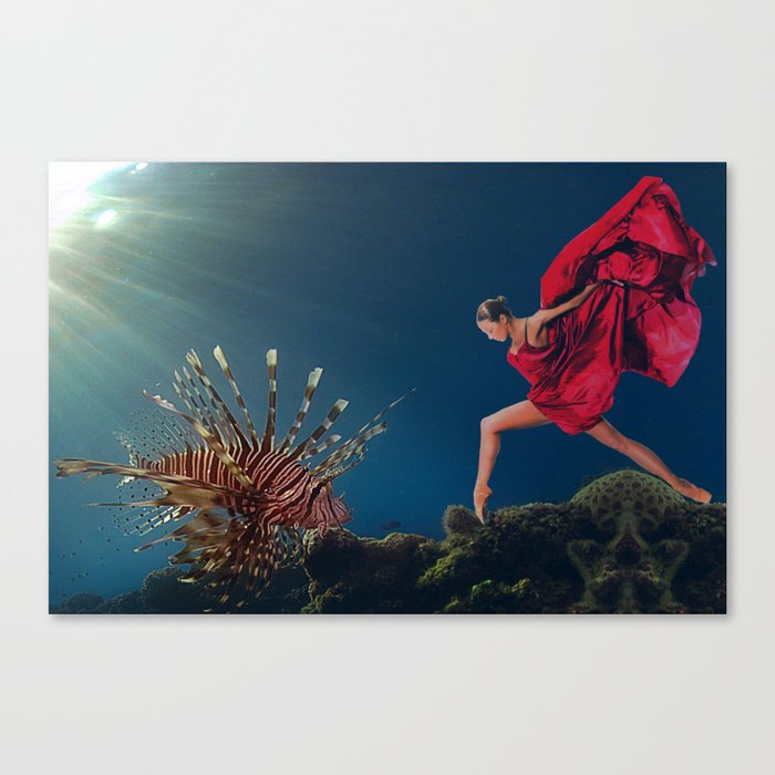 The Maiden and the Lion Fish Canvas Print