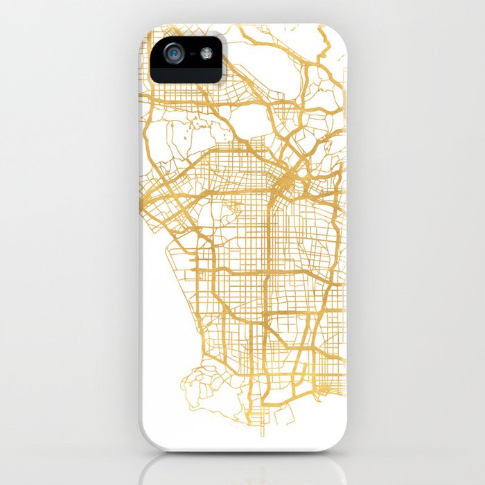 los angeles california city street map art iphone case