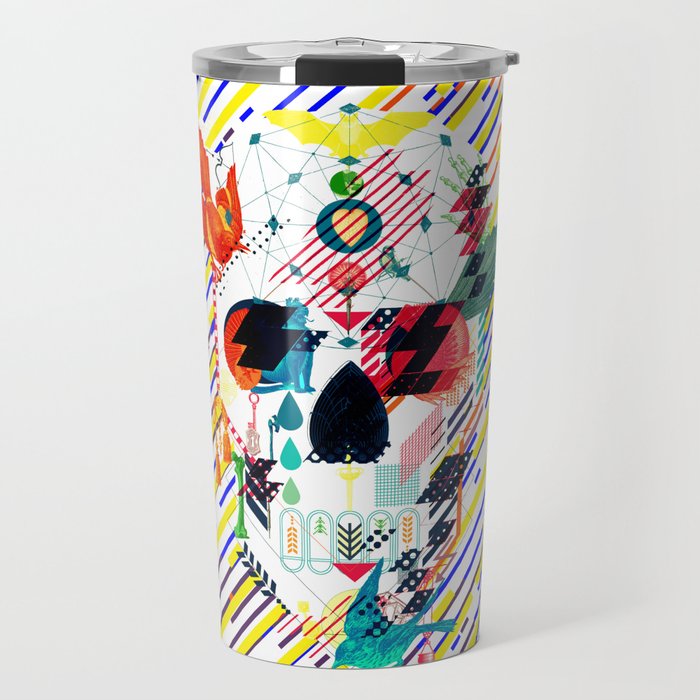 Abstract Skull Travel Mug