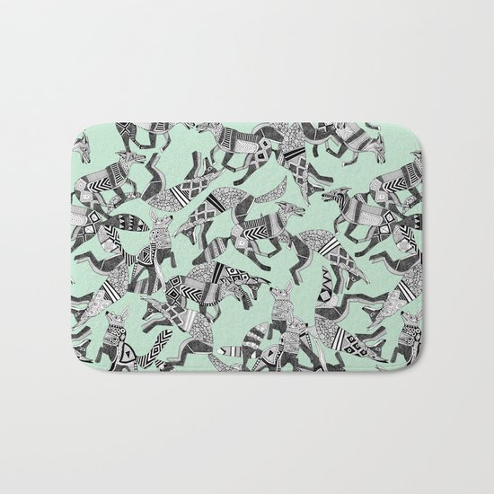 woodland fox party mint Bath Mat