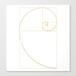 Golden Ratio Sacred Fibonacci Spiral Canvas Print