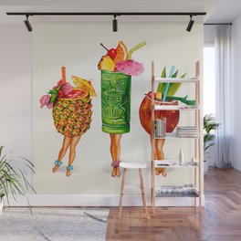 Tiki Cocktail Pin-Ups Wall Mural