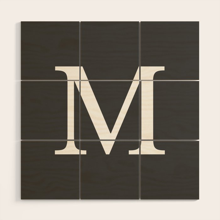Very Dark Gray Basic Monogram M Wood Wall Art by roneric ...