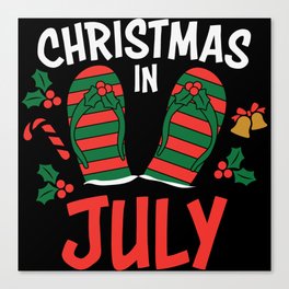 Christmas In July Flip Flops Canvas Print
