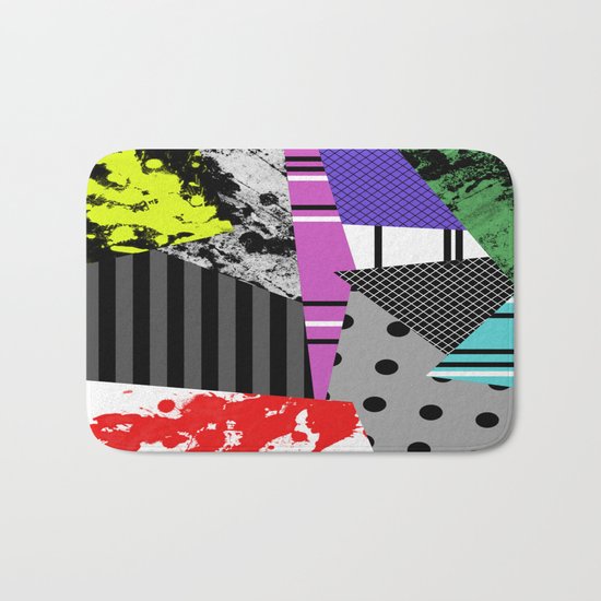 Pick A pattern II - geometric, textured, colourful, splatter, stripes, marble, polka dot, grid Bath Mat