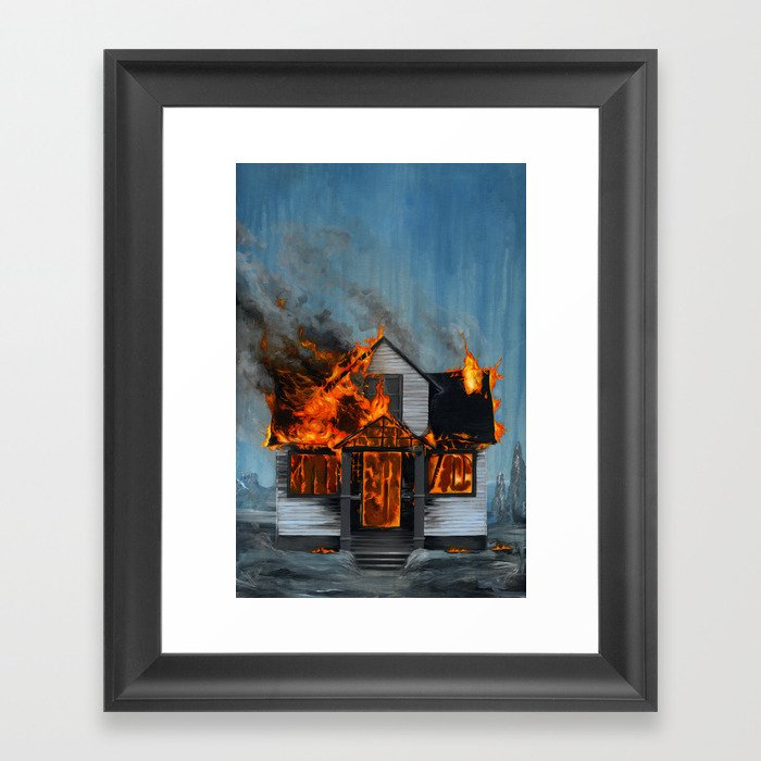 House on Fire Framed Art Print