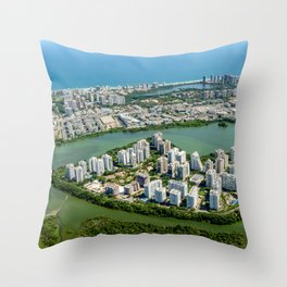 Brazil Photography - Barra Da Tijuca Seen From The Sky Throw Pillow