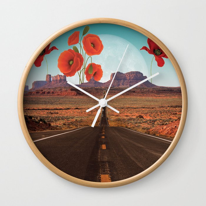 Desert Poppies Wall Clock