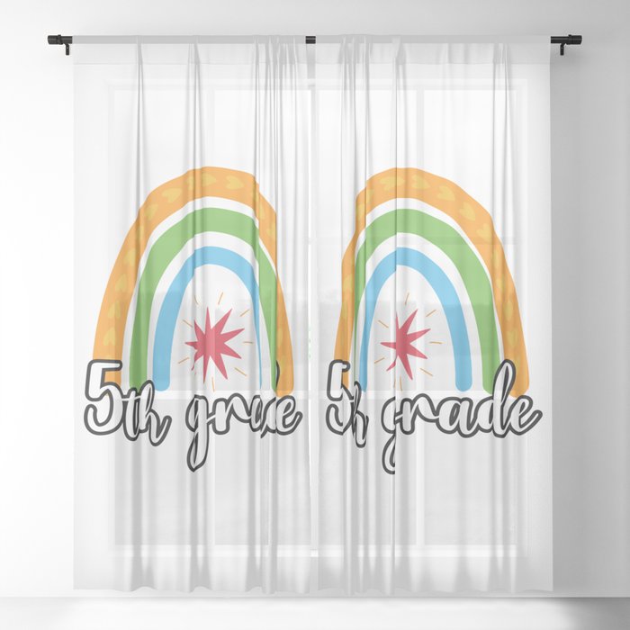 5th Grade Rainbow Sheer Curtain