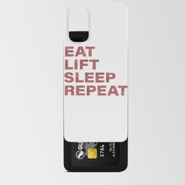 Eat lift sleep repeat vintage rustic red text Android Card Case