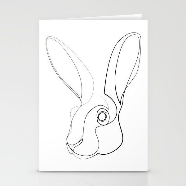 Jackrabbit - one line art Stationery Cards