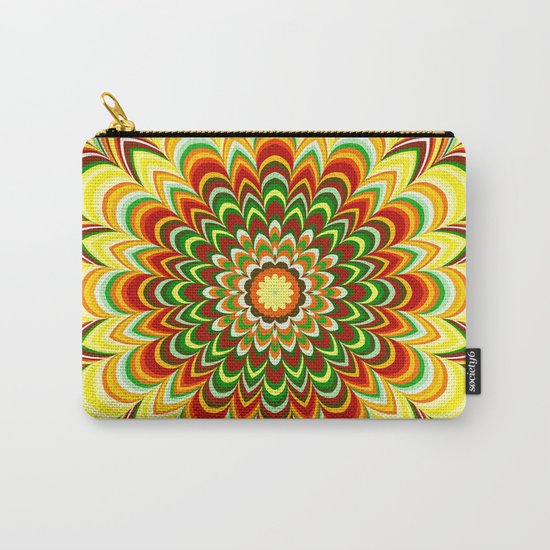 Colorful flower striped mandala Carry-All Pouch