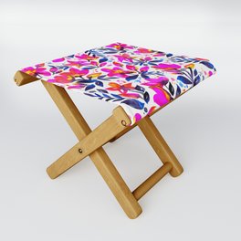 Flourishing Florals – Pink & Indigo Folding Stool