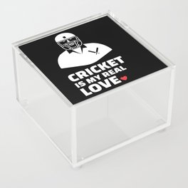 I love cricket Stylish cricket silhouette design for all cricket lovers. Acrylic Box